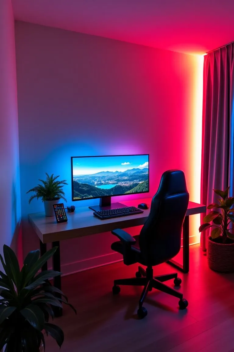 2. LED Strip Gaming Setup