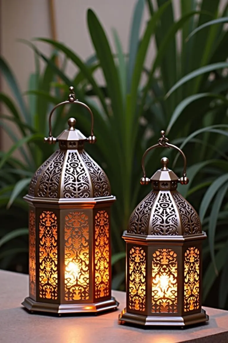 2. Ornate Metal Lanterns