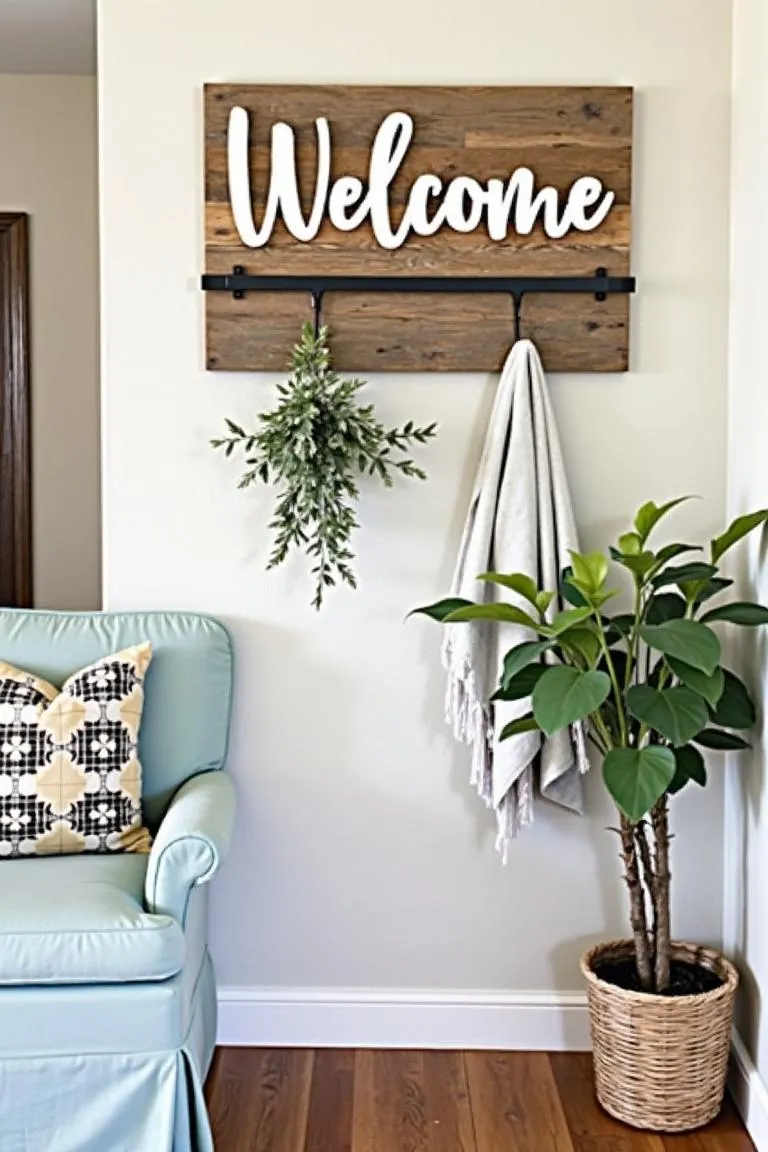 2. Reclaimed Wood Welcome Sign