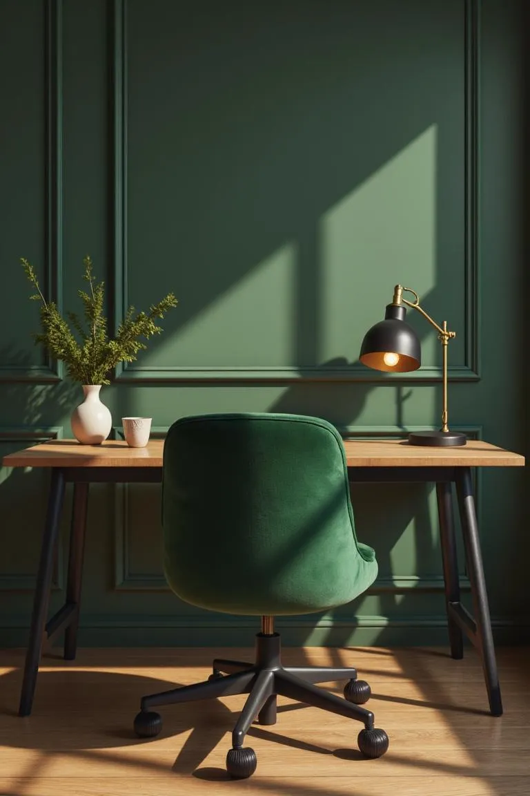 5. Velvet Green Office Chair