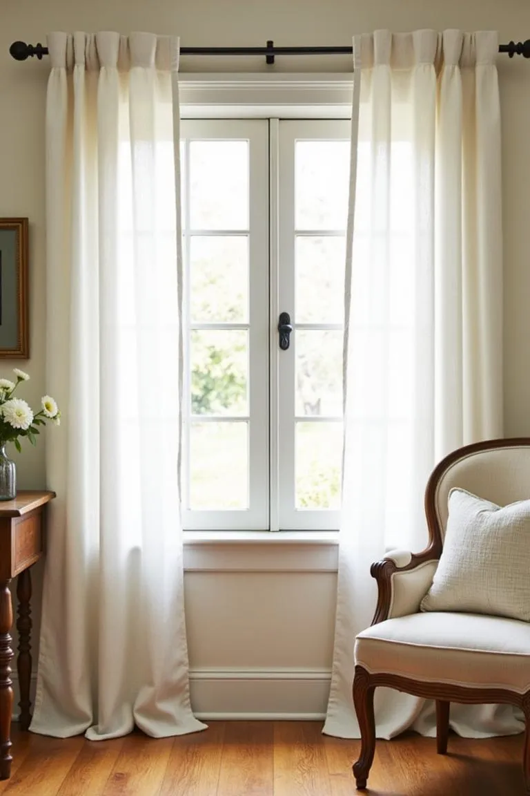 7. Sheer White Curtains