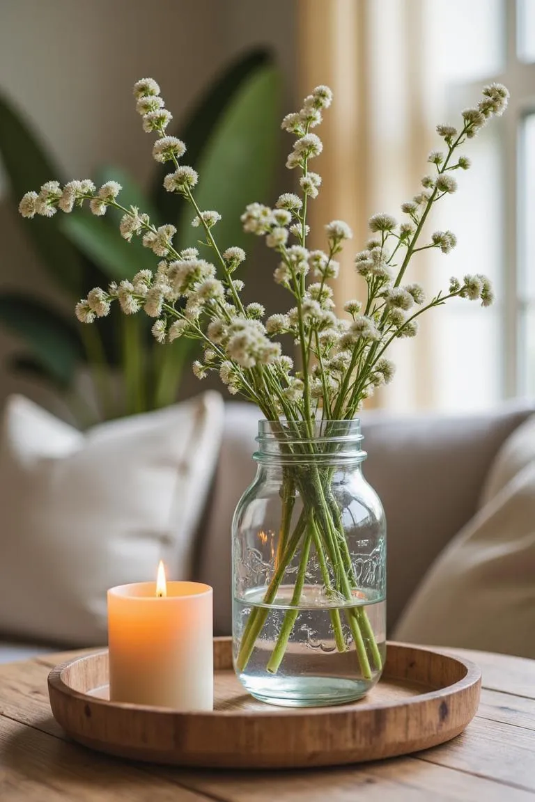 9. Glass Jar Centerpieces