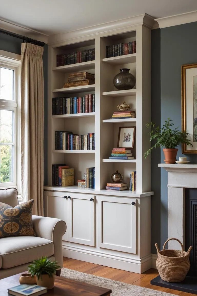 1. Classic Built-In Bookshelves