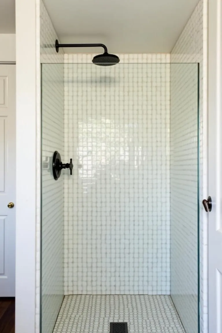 10. Modern Shower with a Vintage-Style Showerhead