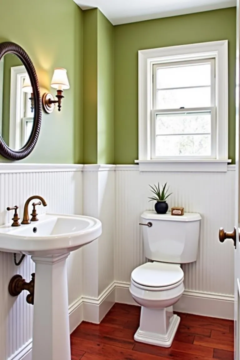 13. Wainscoting with a Bold Color