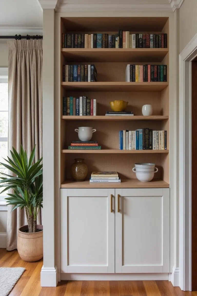 14. Bookshelf with Hidden Storage