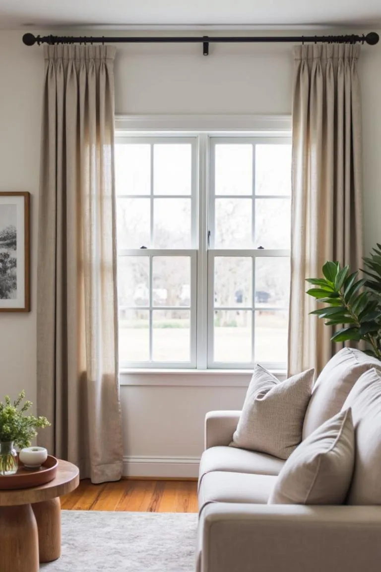 18. Neutral-Toned Curtains