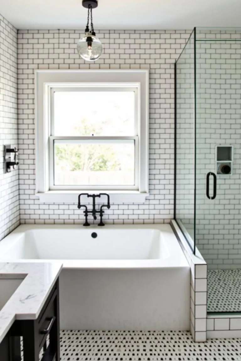 2. Subway Tile with Dark Grout