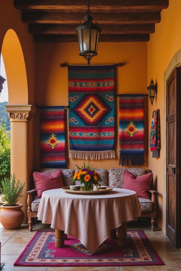 6. Display Colorful Serape Blankets