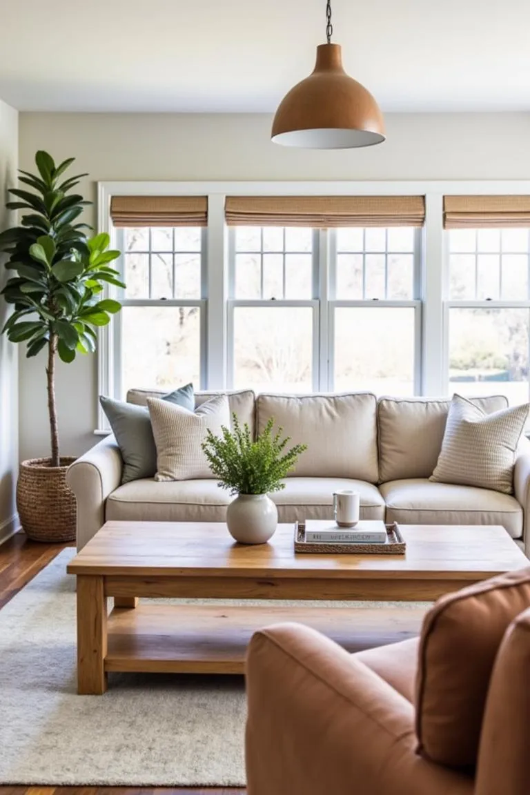 6. Natural Wood Coffee Table