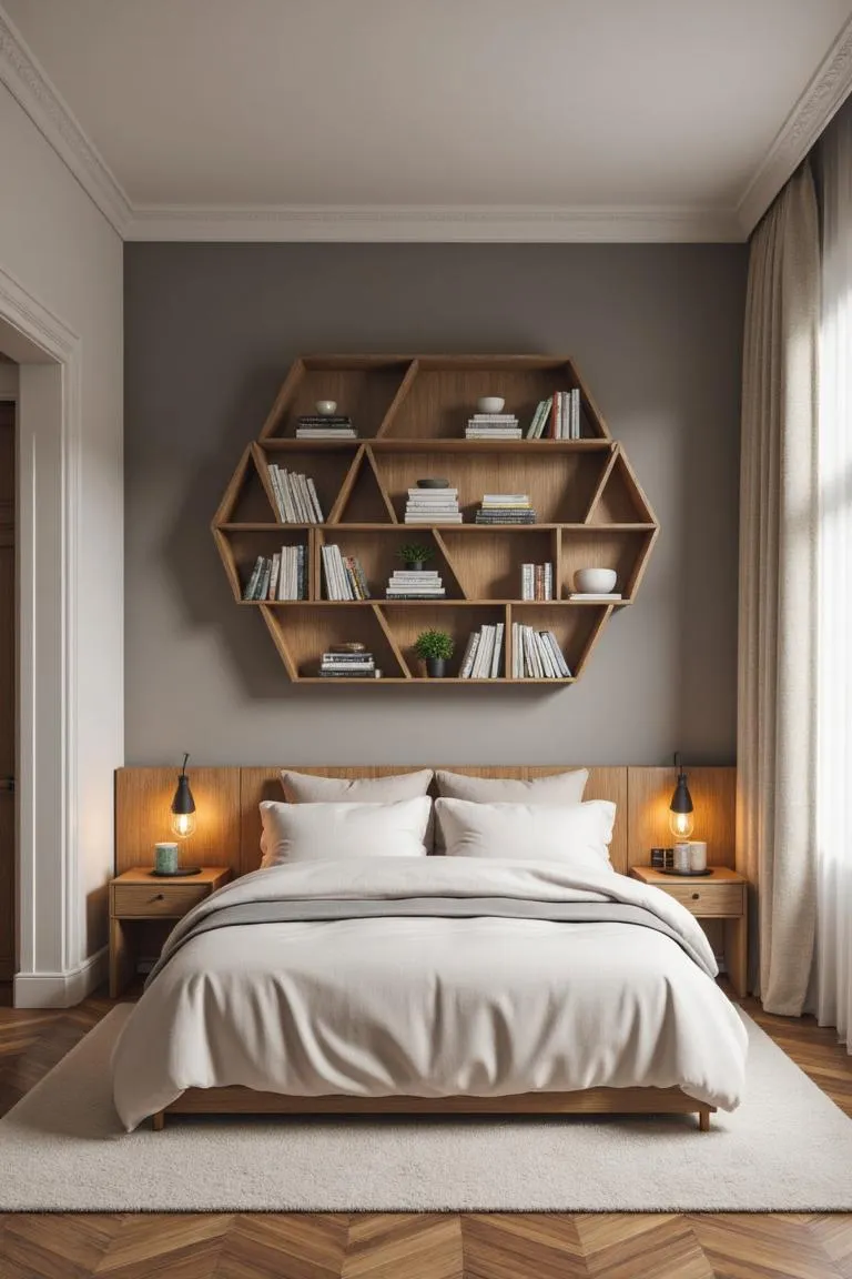 7. Hexagon Honeycomb Shelves