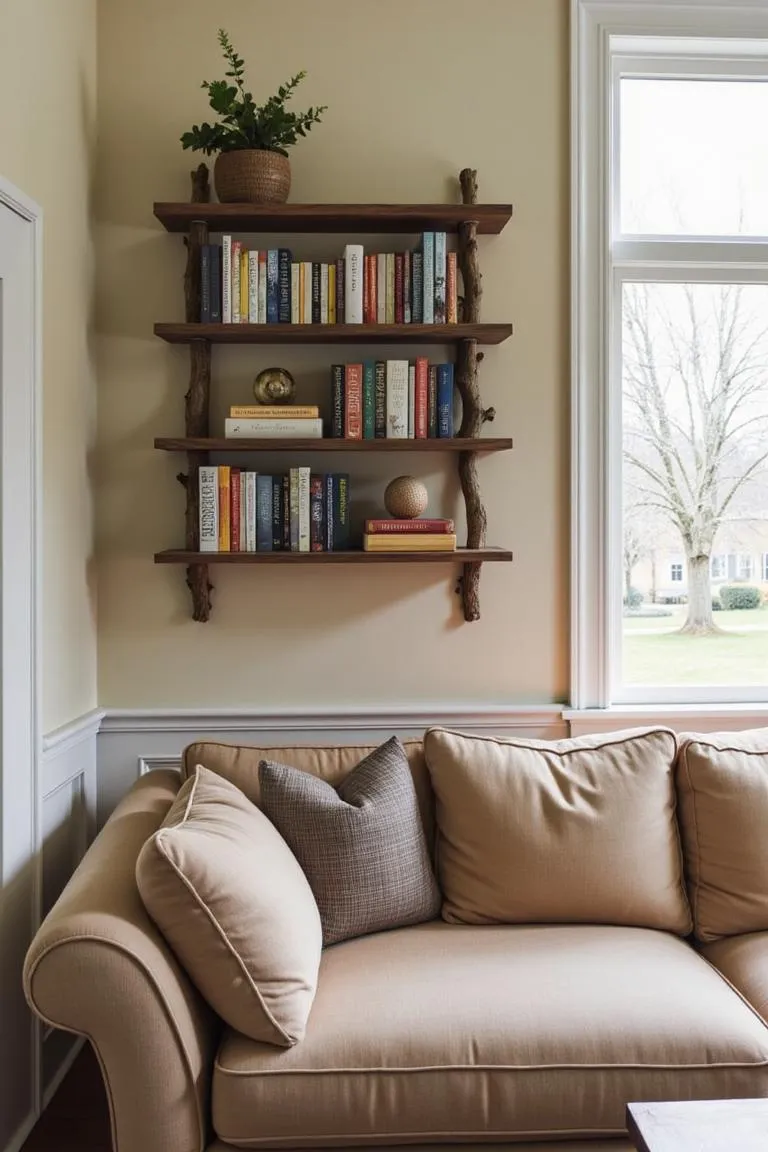 7. Tree Branch Bookshelf