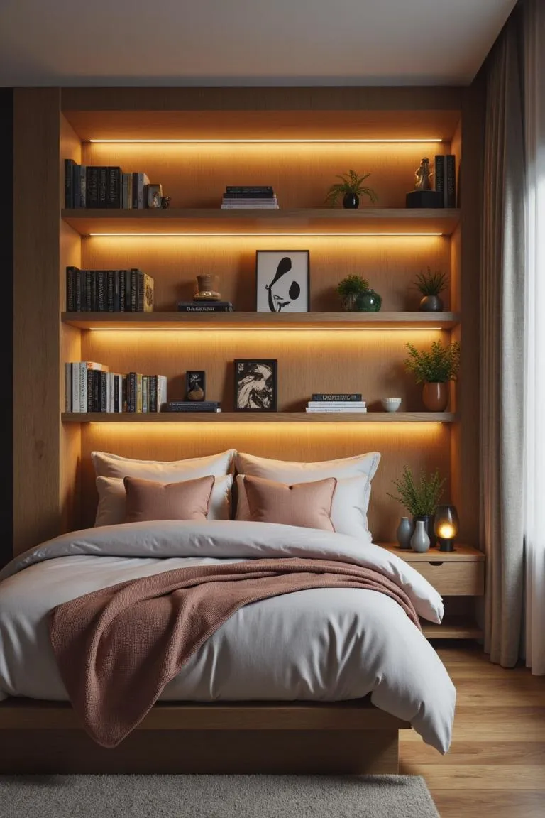 9. LED Backlit Shelves