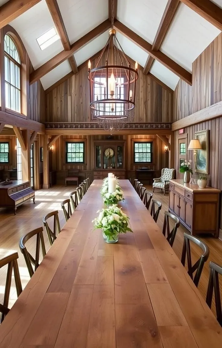 A Long, Farmhouse-Style Dining Table