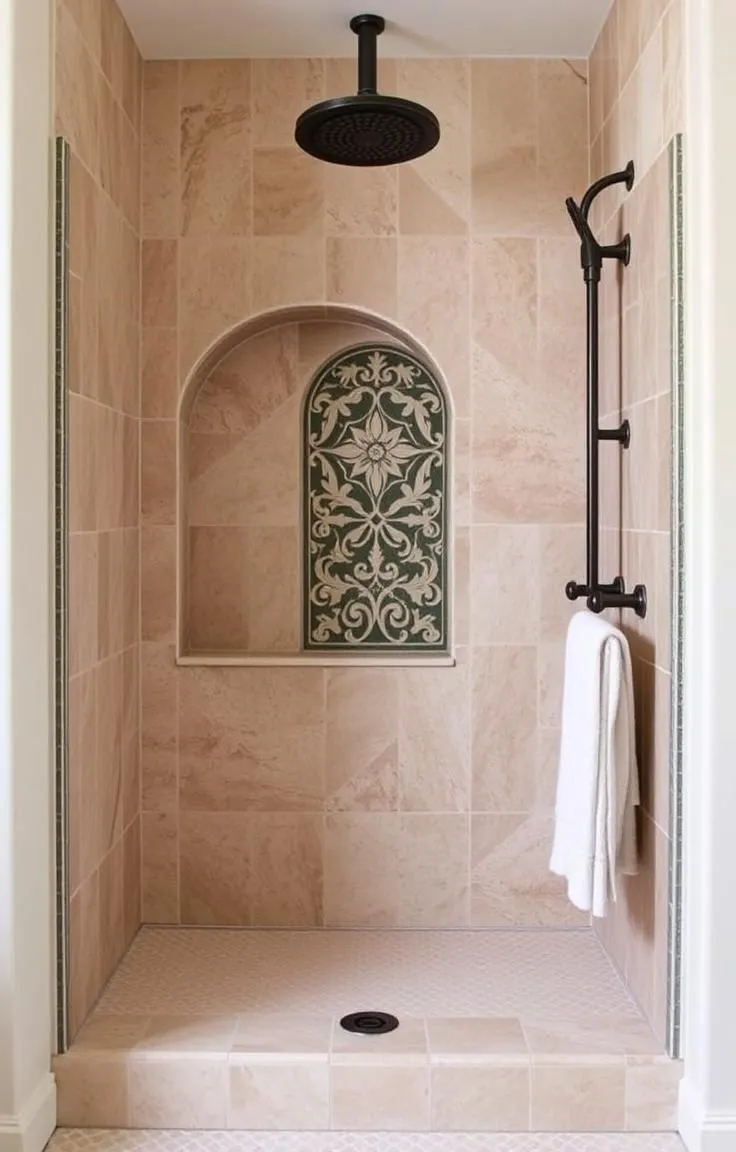 A Shower Niche with Accent Tile