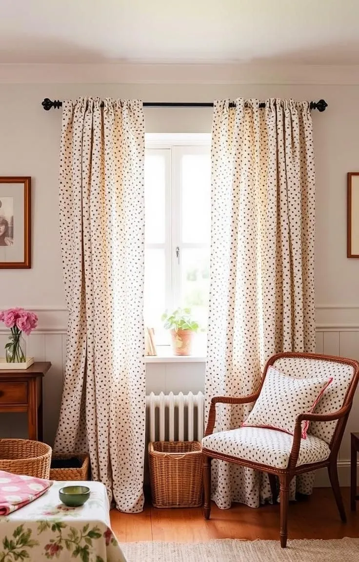 Hang Curtains with a Small, Ditsy Print